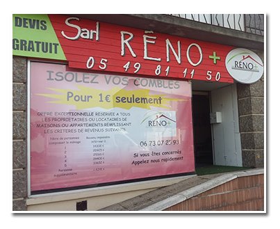 Devanture du magasin Réno+